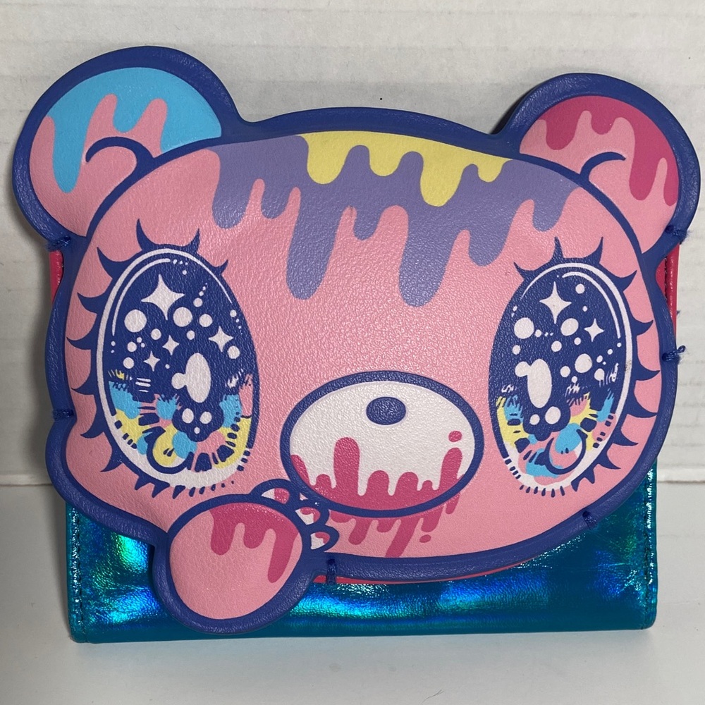 Gloomy Bear x Yurie Sekiya glittery puffy zip wallet. NWOT